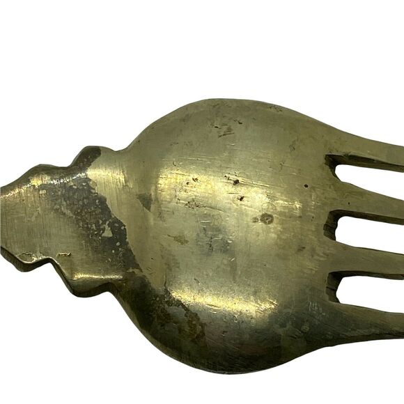 Meat Fork Vintage Montagnani Italy Ornate Gold Tone Decorative Serving 7" - Picture 8 of 16